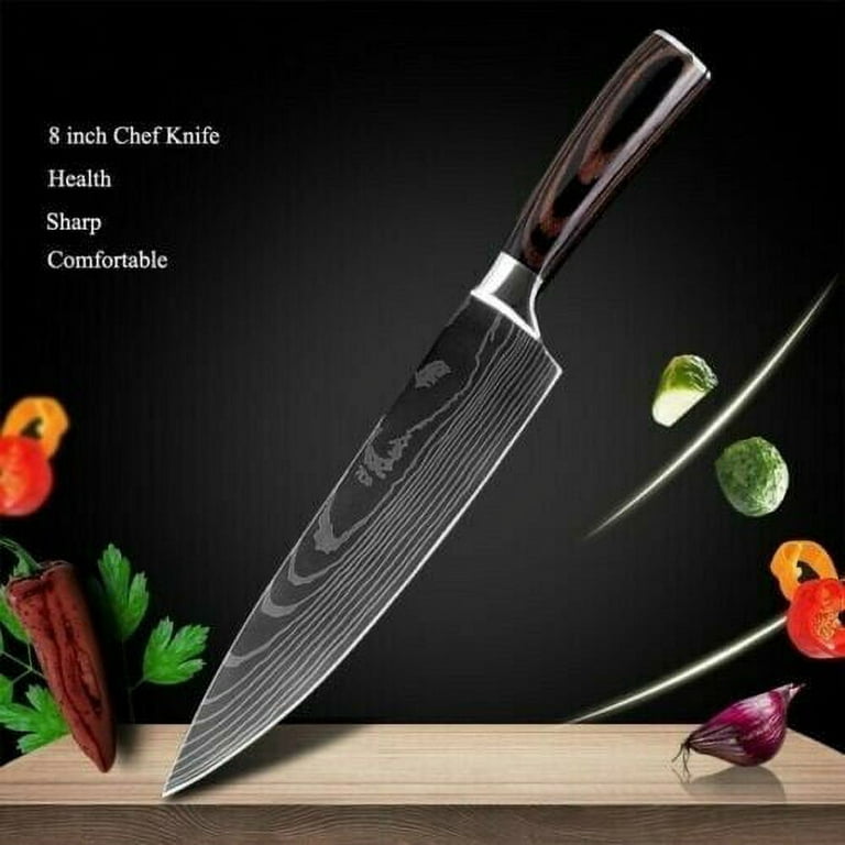 3PCS Kitchen Knife Set Japanese Damascus Pattern Chef Knives