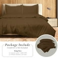 thumbnail image 3 of ROYALE LINENS Chocolate Duvet Cover King Size - King Duvet Cover Set - 3 Piece Double Brushed King Duvet Cover with Zipper Closure, 1 King Duvet Cover 104x90 inche and 2 Pillow Sham (King, Chocolate), 3 of 8