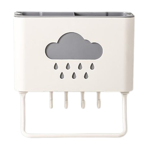 Cocina baño cepillo de dientes taza Soap Rack Holder estante de almacenamiento Blanquecino Sunnimix Cepillo Soap Rack Holder