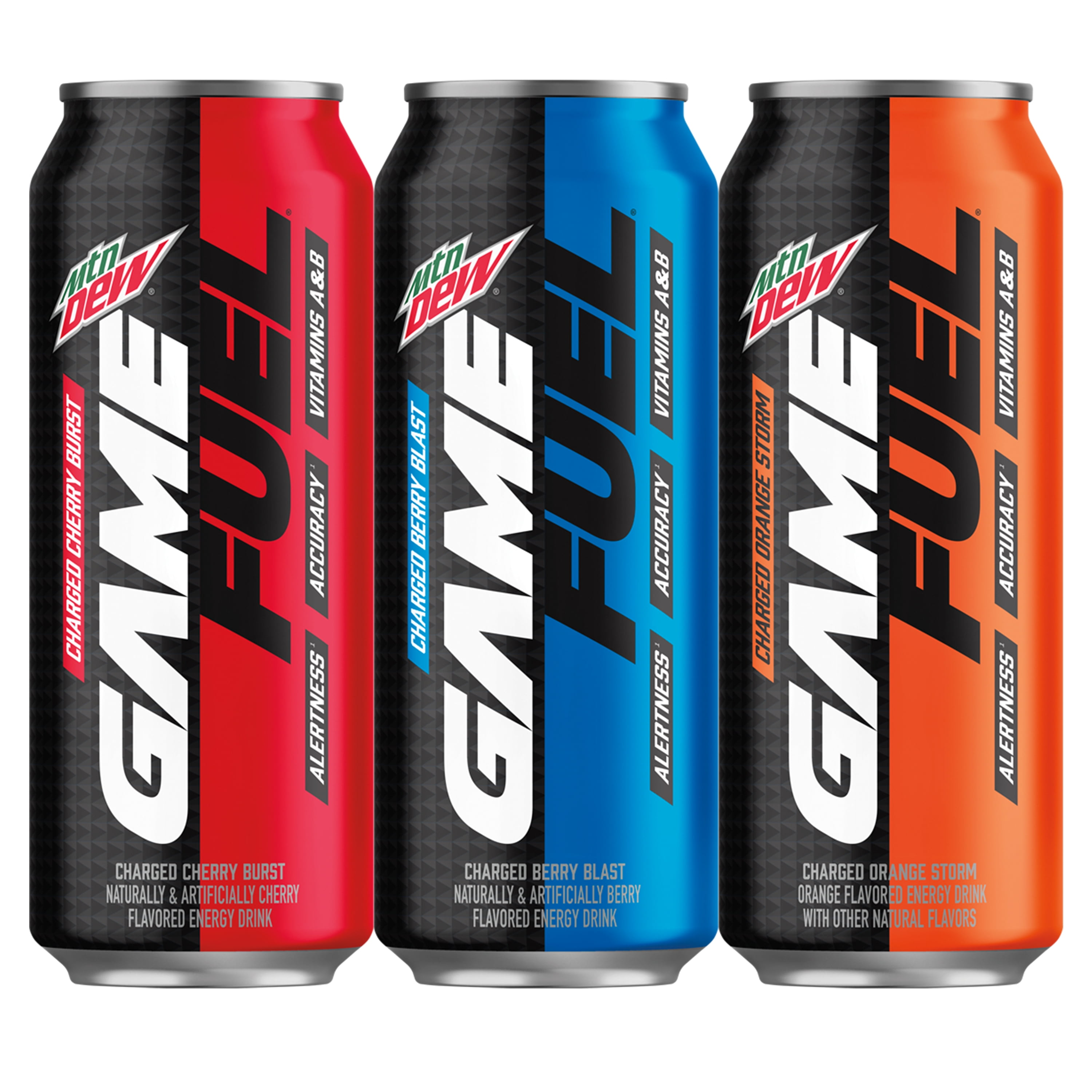 MTN DEW GAME FUEL, 3 Flavor Energy Drink Variety Pack, 16 oz, 12 Pack
