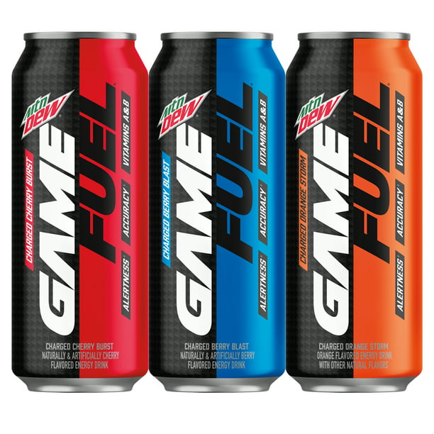 MTN DEW GAME FUEL, 3 Flavor Variety Pack, 16 oz Cans, 12 Count