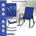 thumbnail image 5 of Gymax 4 PCS Patio Rocking Chair Outdoor Ergonomic Rockers w/ Breathable Fabric Seat Navy, 5 of 6