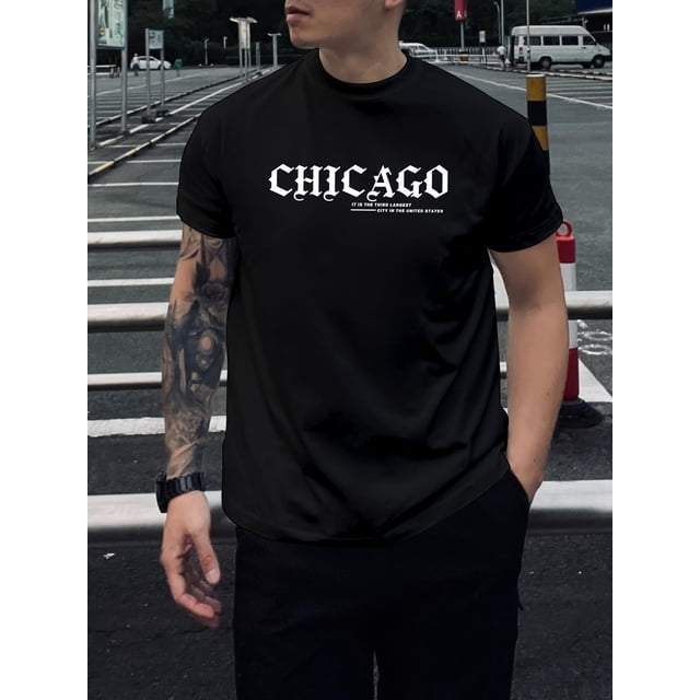 T-shirt Graphique Tendance pour Hommes - Col Rond Décontracté, Mélange de Polyester Extensible, Lavable en Machine - Parfait pour l'Été pour Adultes, Hommes, Femmes, Adolescents, Adolescents, Fête des Pères, Fête des Mères, Nouveau