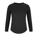 thumbnail image 4 of USNSM Mens Solid Fitness Training Sunscreen Stretch Quick-Drying Long Sleeve T-Shirt Cotton Performance Athletic Round-Neck Top Shirts Black M, 4 of 6