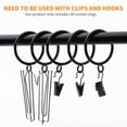thumbnail image 5 of 30 PCS Curtain Rings, 1.5 Inch Curtain Rings Metal Drapery Ring for Curtain Rods Black, 5 of 6