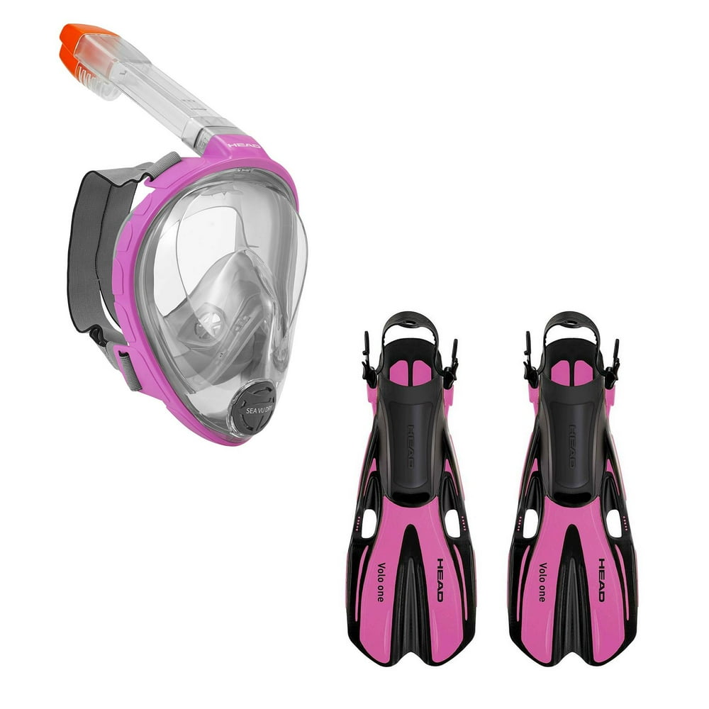 HEAD Sea VU Dry Full Face Anti Fog Adult XS/S Snorkel Swim Scuba Mask