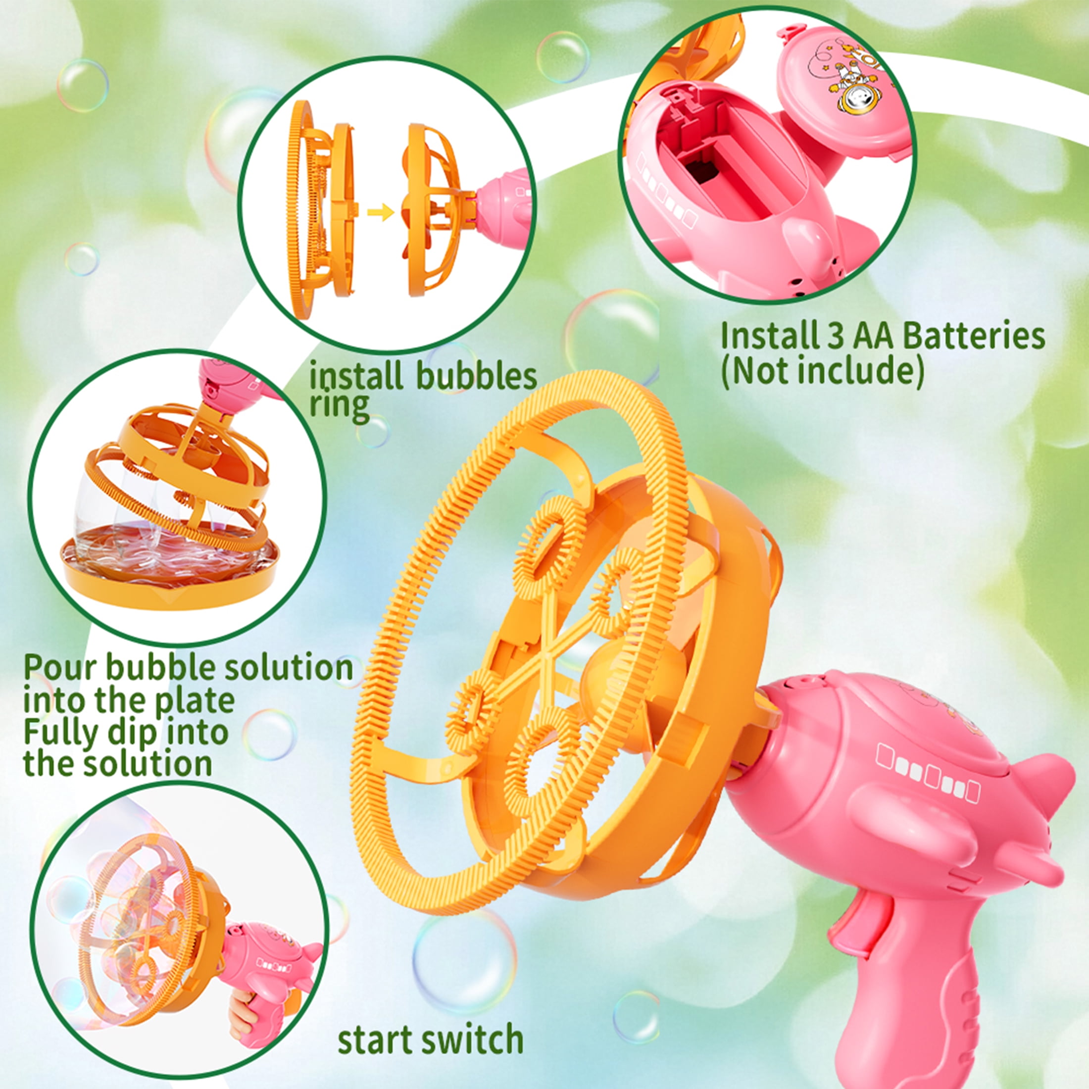 Airplane Bubble Machine Gun, Handheld Toy for Kids, Summer Outdoor Party Gift