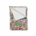 thumbnail image 2 of Retro Soft Flannel Fleece Blanket, Hippie Style Punk Sixties Circles Ring Shapes Round in Colors Various Weathered Tones, Cozy Plush for Indoor and Outdoor Use, 60" x 80", Multicolor, by Ambesonne, 2 of 6