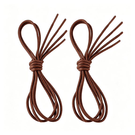 TUWAFE 2 Pairs Dress Shoe Laces Leather Waxed Oxford Business Shoe Laces Shoe Strings