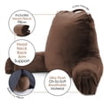 thumbnail image 3 of Nestl Reading Pillow, Extra Large Comfortable Bed Rest Pillow with Arms - Premium Shredded Memory Foam TV Pillow, Detachable Neck Roll & Lumbar Support Pillow - Brown Chocolate, 3 of 8