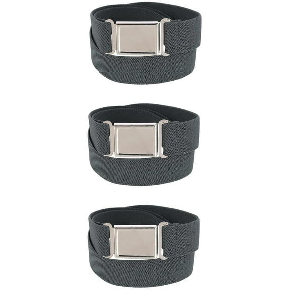 CTM Kids' Adjustable Elastic Belt with Magnetic Buckle (Pack of 3)