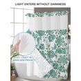 thumbnail image 4 of No Hook Cloth Fabric Shower Curtain with Snap in Liner, Paisley Floral Waterproof Shower Curtains Set with See Through Top Window, Teal Boho Ethnic Vintage Tribal Bath Curtains Shower 48"x72", 4 of 6