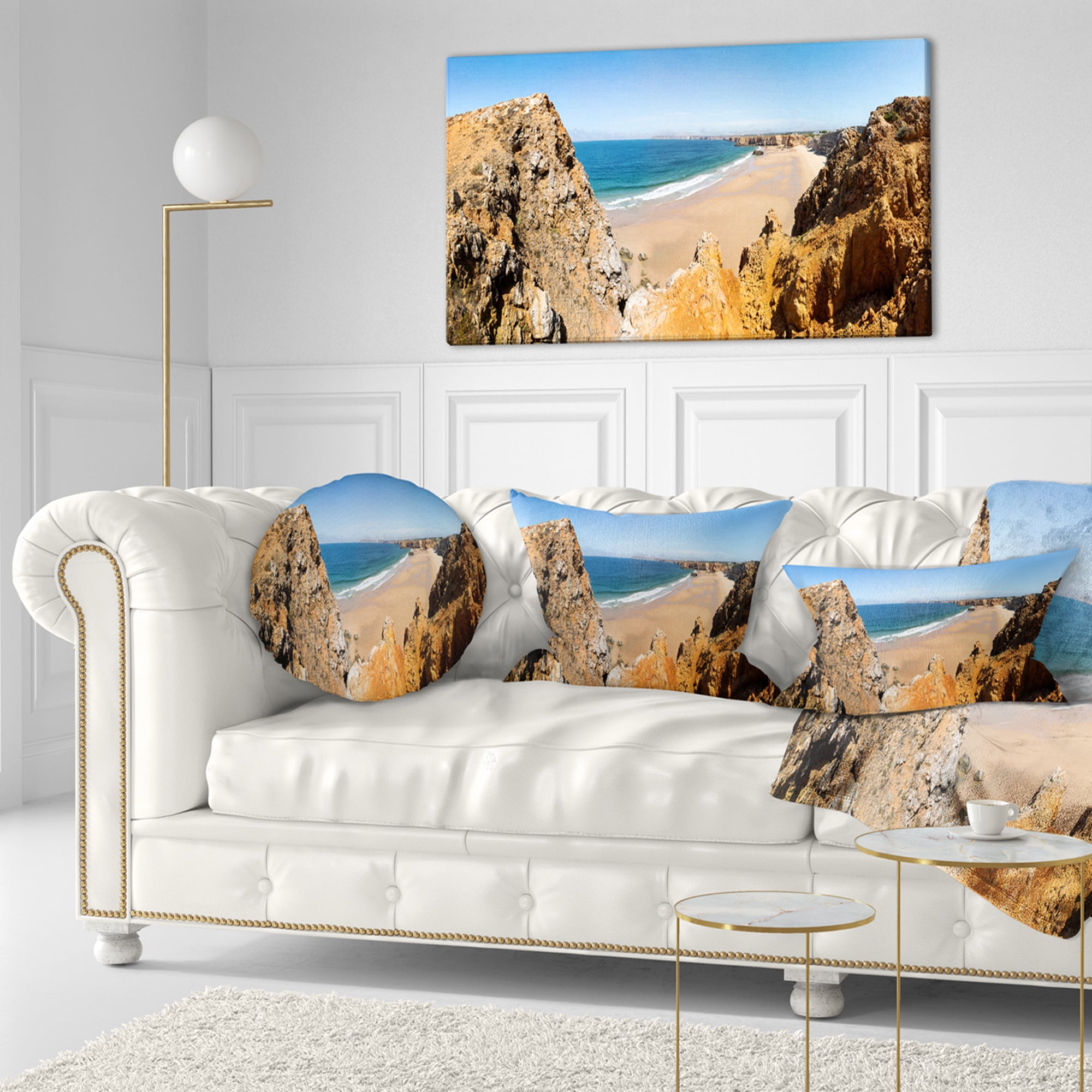 Designart 12" x 20" Multi-color Polyester Throw Pillow