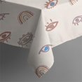 thumbnail image 5 of Brown Boho Eye and Rainbow Pattern Square Tablecloth,Waterproof Square Table Cover,Wipeable Spillproof Washable Table Cover for Home Kitchen Party Decor 42"X42"(107x107cm), 5 of 6