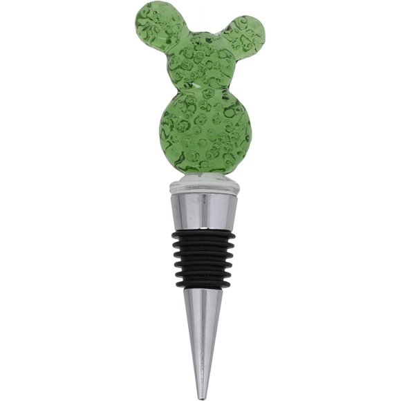 Glass Wine Bottle Stopper (Prickly Pear Cactus)