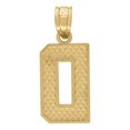 thumbnail image 2 of 10K Yellow Gold Unisex Diamond Cut Initial Charms Textured Pendants | D, 2 of 2