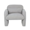 thumbnail image 2 of Hassch Teddy Fleece Upholstered Single Sofa Chair with Pillow, Cozy Cushioned Armchair for Living Room, Bedroom, Reading Nook (Gray), 2 of 8