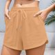 thumbnail image 2 of Pantalones cortos casuales rectos con cordón para mujer - Pantalones cortos de verano de poliéster ligeros y transpirables, tallas S-XXXL, 2 of 5