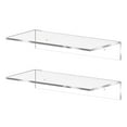 thumbnail image 4 of Omeite Acrylic Shelf Wall Mounted Bookshelf Kitchen Bathroom Wall Transparent L-Shaped Organizing Storage Rack 2pcs (30.5x15x6.5cm), 4 of 7