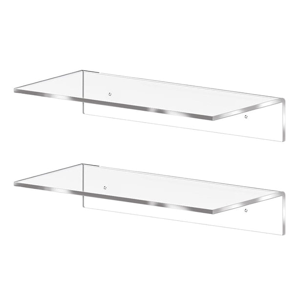 2 estantes flotantes de pared, estantes de plástico para libros, estantes de pared para baño