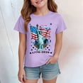 thumbnail image 2 of Yindaity Girls Patriotic Shirt Kids Toddler Boys Girls 4th of July T-Shirt Short Sleeve American Flag Patriotic Top Independence Day Clothes(Light Purple,1-2 Years), 2 of 4