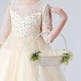 thumbnail image 1 of 森系玫瑰花篮婚礼花童撒花篮子郊游野餐储物手提篮子 森系折叠花成品一只, 1 of 8