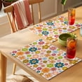 thumbnail image 4 of Vintage Boho Floral Placemats Set of 4 Yellow Pink Floral Bohemia Beige Place Mats Indoor Wipeable Table Mats Washable Cloth Dining Table Placemats for Kitchen Holiday Party Home Decor 13x19 Inch, 4 of 9