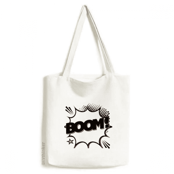 Boom Cartoon Spark Tote Canvas Bag Shopping Satchel Casual Handbag