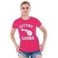 thumbnail image 4 of Cutting Carbs Pizza Cutter Foodie Womens Fitted Plus Size Graphic Tee Brisco Brands 2X, 4 of 5
