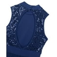 thumbnail image 6 of Alvivi Women Girls Lyrical High Low Dance Costume Shiny Sequins Ballet Dance Dress Leotard Navy_Blue Medium, 6 of 7