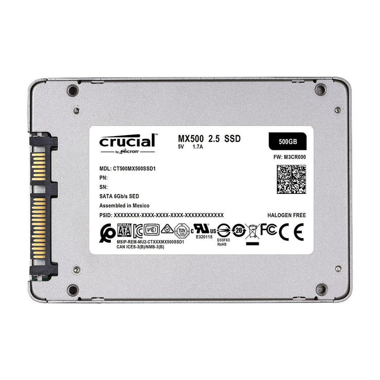 Crucial CT500MX500SSD1 MX500 500GB SATA 2.5-inch 7mm (with 9.5mm adapter)  Internal SSD