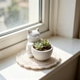 thumbnail image 2 of JHyouerji Cute Cat Shaped Plastic Succulent Planter Pot 7x2x3 Inch,White Drainage Hole Small Flower Container for Windowsill Office Indoor Plant Home Decor, 2 of 6