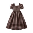 thumbnail image 2 of Dresses for Tween Girls Short Sleeve Backless A Line Flowy Swing Dress Brown Dress Girls 10-11 Years, 2 of 8