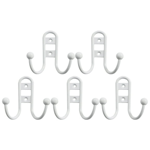 Greenadscape 5Pcs White Wall Hooks for Wall Mounting Towel Hanging Clothes Hanging