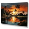 thumbnail image 2 of Designart Sunset Wall art, Reflecting on Sunset in the Dominican , sunset Large Wall art decor, Orange Nautical & Coastal Canvas wall art, 20x12 inches, 2 of 5