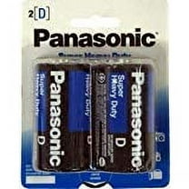 Panasonic D Size Super Heavy Duty Battery, 2 Pack
