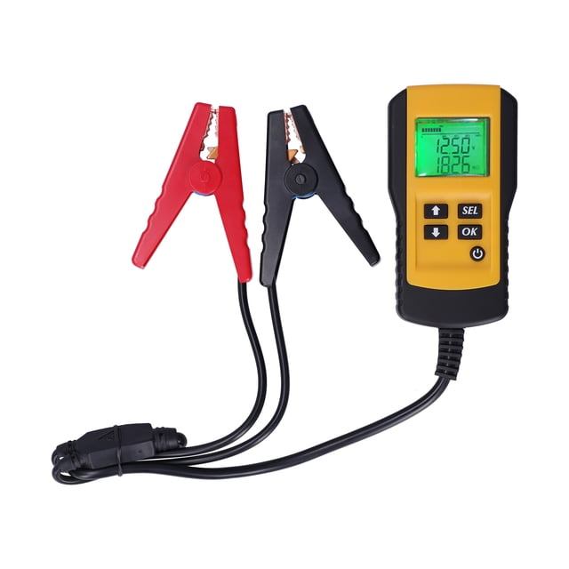 12V Testeur de Batterie de Voiture, AE300 Analyseur de Batterie Numérique Intégré dans la Fonction de Rappel de Tonalité Mesurant la Tension, la Résistance, Cca, État de la Batterie