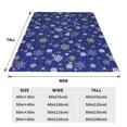 thumbnail image 3 of Bixox Fleece Blanket Golden Snowflakes Royal Blue Pattern Super Soft Double-Sided Microfiber Flannel Blanket for Sofa, Bed, Couch,Suitable for All Seasons -, 3 of 5