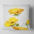 thumbnail image 2 of Designart Beautiful Yellow Flowers on White - Floral Throw Pillow - 16x16, 2 of 5