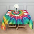 thumbnail image 3 of Colorful Rainbow Tie Dye Spiral Pattern Square Tablecloth,Waterproof Square Table Cover,Wipeable Spillproof Washable Table Cover for Home Kitchen Party Decor 52"x52"(132x132cm), 3 of 6