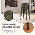 thumbnail image 4 of Vyrox 24 Inches Metal Bar Stools Set of 4, Stackable Backless Kitchen Island Stools with X-Brace Support, Indoor-Outdoor Use, Gun, 4 of 7