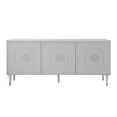 thumbnail image 3 of Posh Living Malie 3-Shelve Modern Wood & Stainless Steel Sideboard in Gray, 3 of 8