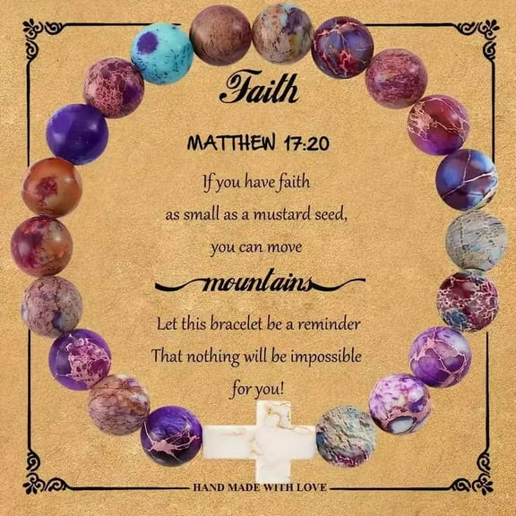 Cross Bracelet for Women Christian Gifts Colorful Imperial Stone Catholic Religious Jewelry Mothers Day Birthday Christmas Gifts for Women Mother Daughter Sister Girlfriend Grandma Wife