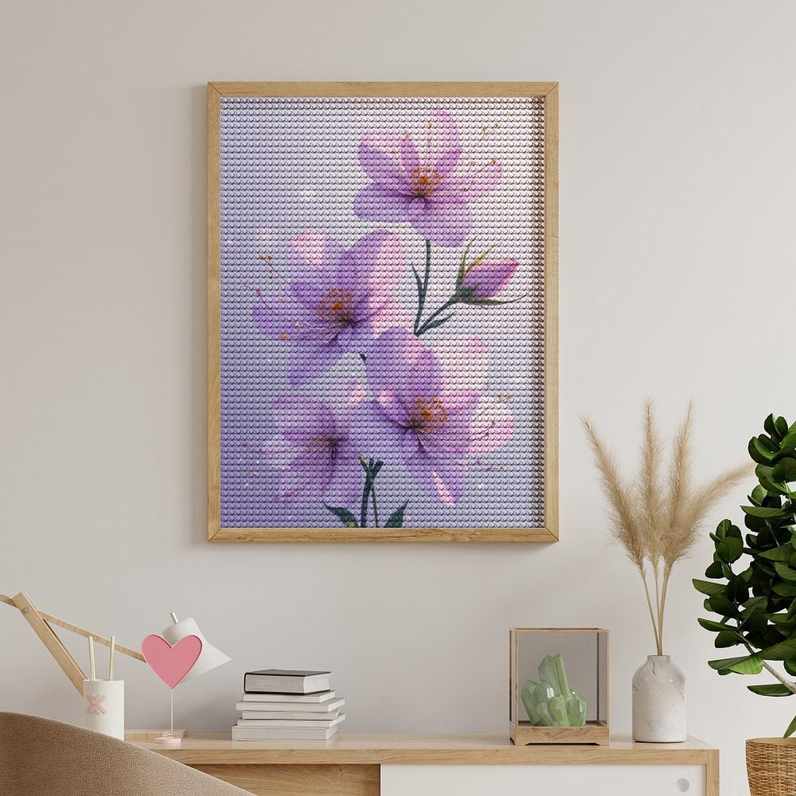 Diamond Art Kits for Adults, Petals Lavender Blooms Spring Light 5D Diamond Painting Kits for Adults Beginners, DIY Full Drill Diamond Painting, Gem Art and Crafts 12x16