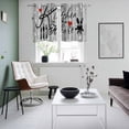 thumbnail image 5 of 2 Panels Kitchen Tier Curtains 39 Inch Length, Grey Kitchen Knife Fork Grommets Window Treatment Curtain, Fork Wooden Modern Art Thermal Curtains Drapes for Living Room/Bathroom, 5 of 9