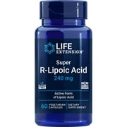 Life Extension Super R-Lipoic Acid – Healthy aging, oxidative stress defense – with 240 mg of Active R-Form of R-Lipoic Acid – Gluten-Free – Non-GMO – Vegetarian – 60 Capsules