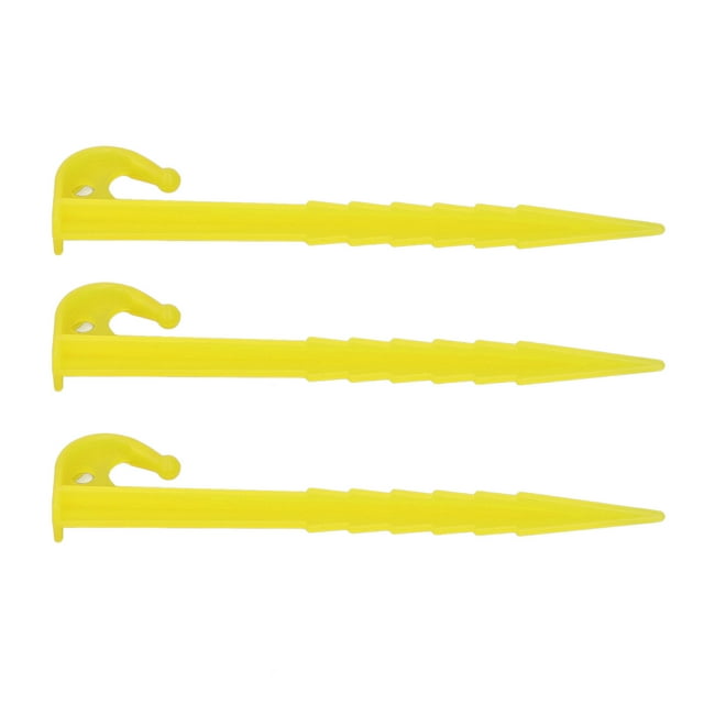 Piquet de Tente en Plastique, Design Dentelé Léger pour Jardin Jaune