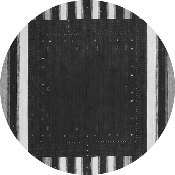 Ahgly Company Indoor Round Abstract Gray Contemporary Area Rugs, 5' Round