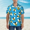 thumbnail image 4 of Daiia Flying Bees Hawaiian Shirt for Men Gentle Cotton Regular Short Sleeve Casual-Small, 4 of 9