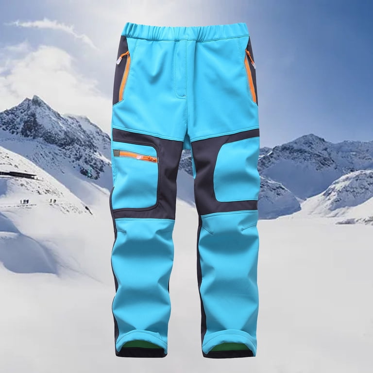 Boys Girls Softshell Hiking Pants Lined Skiing Snow Pants Kids